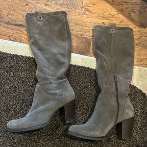 Ugg Ava Tall Suede Nightfall Gray Heeled Boots